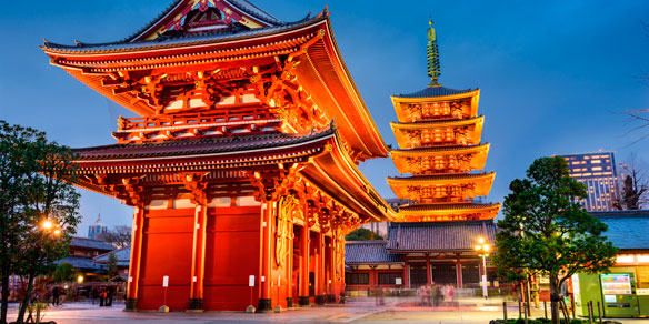 Asakusa district, Sensoji Temple and five storied pagoda, Tokyp, Japan